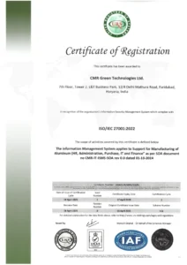 ISO certificate